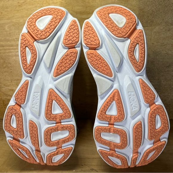 Hoka One One Bondi 8 REFLECTIVE Womens Sz 10 Running Shoes Sneakers Blue Yellow - Picture 8 of 12